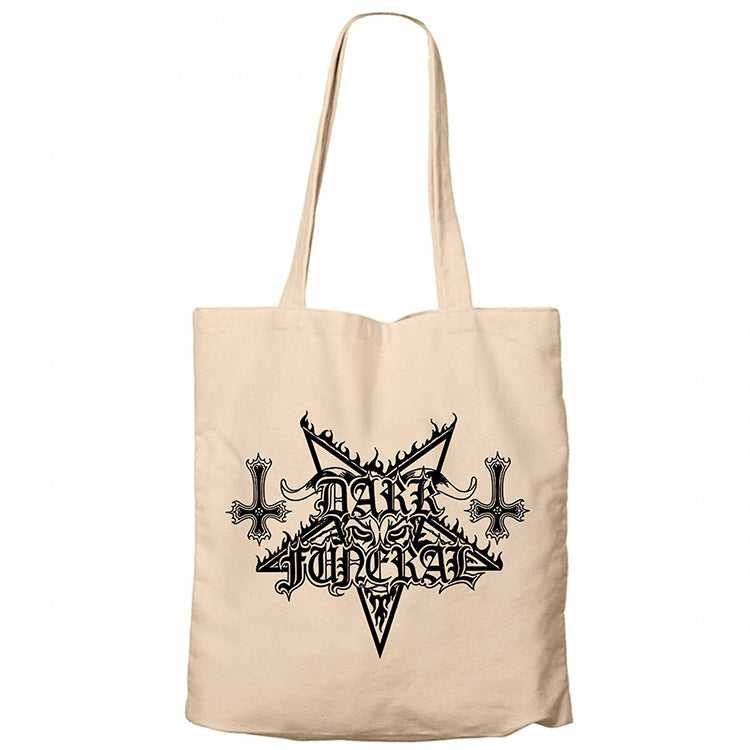 Dark Funeral Logo Krem Kanvas Bez Çanta