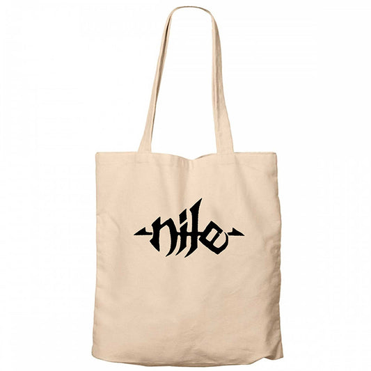 Nile Logo Krem Fermuarlı Bez Çanta Gabardin