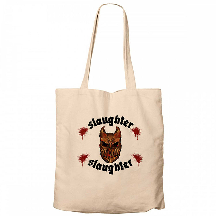 Slaughter To Prevail Chronic Slaughter Krem Fermuarlı Bez Çanta Gabardin