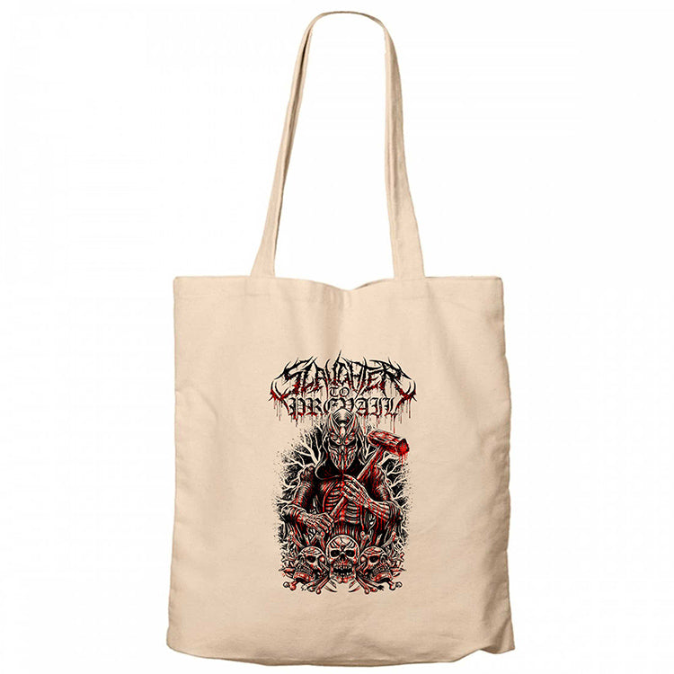 Slaughter To Prevail Skull Krem Fermuarlı Bez Çanta Gabardin