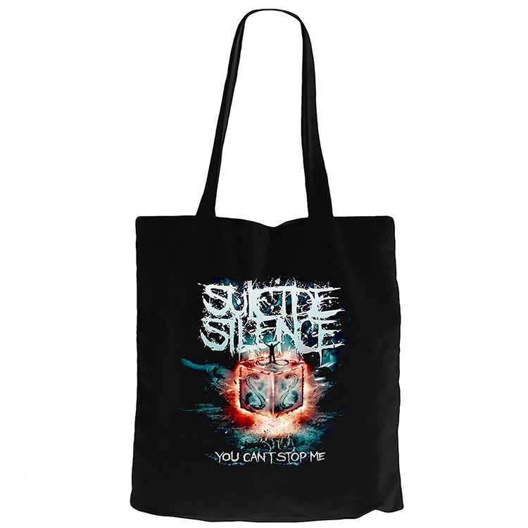 Suicide Silence You Can't Stop Me Siyah Fermuarlı Bez Çanta Gabardin