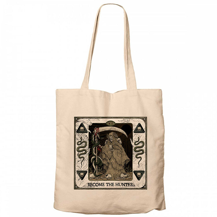 Suicide Silence Become The Hunter Artwork Krem Fermuarlı Bez Çanta Gabardin