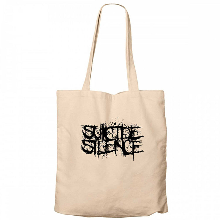 Suicide Silence Logo Krem Fermuarlı Bez Çanta Gabardin