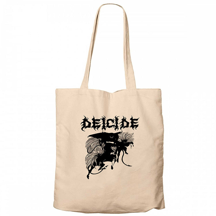 Deicide Band Metal Slayer Krem Fermuarlı Bez Çanta Gabardin
