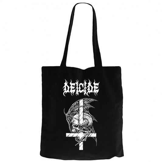 Deicide Design Siyah Fermuarlı Bez Çanta Gabardin