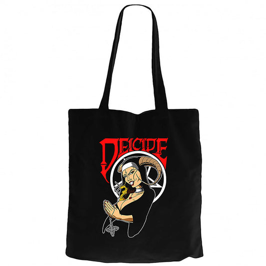 Deicide Illustrator Siyah Fermuarlı Bez Çanta Gabardin