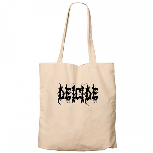 Deicide Logo Krem Fermuarlı Bez Çanta Gabardin