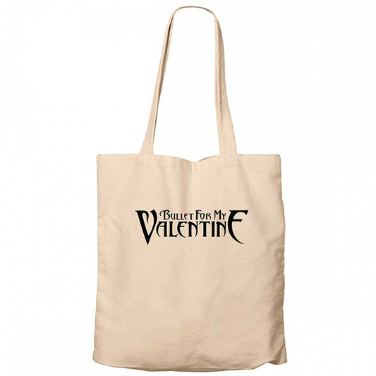 Bullet for My Valentine Logo Krem Fermuarlı Bez Çanta Gabardin
