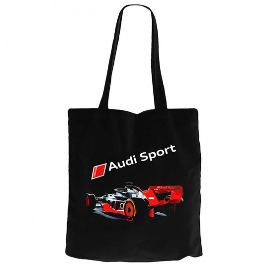 F1 Audi Sport Siyah Fermuarlı Bez Çanta Gabardin