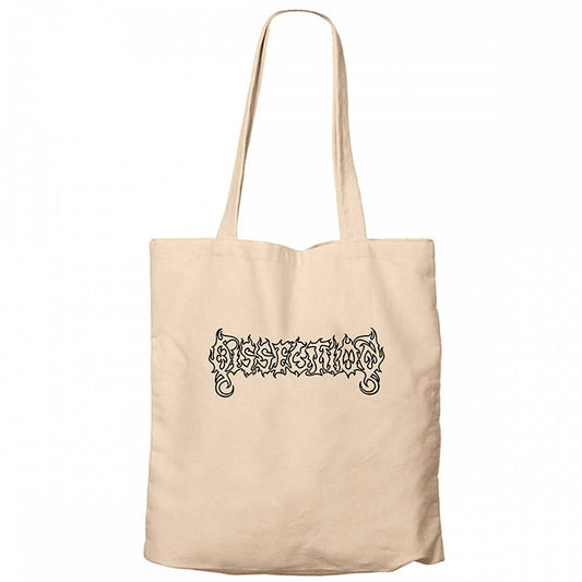 Dissection Logo Krem Fermuarlı Bez Çanta Gabardin