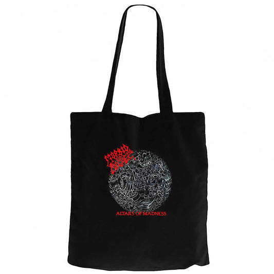 Morbid Angel Altars of Madness Siyah Fermuarlı Bez Çanta Gabardin