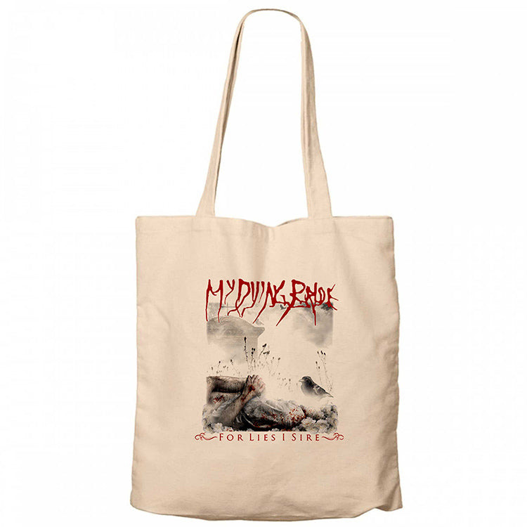 My Dying Bride For Lies i Sire Krem Fermuarlı Bez Çanta Gabardin