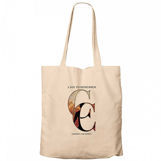 A Day Remember Common Courtesy Krem Fermuarlı Bez Çanta Gabardin