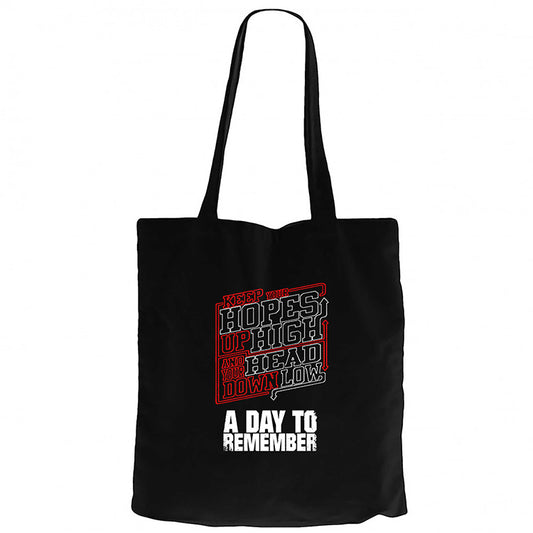 A Day Remember Keep Your Siyah Fermuarlı Bez Çanta Gabardin