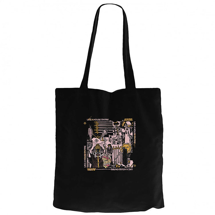 Asking Alexandria Alone İn A Room Siyah Fermuarlı Bez Çanta Gabardin
