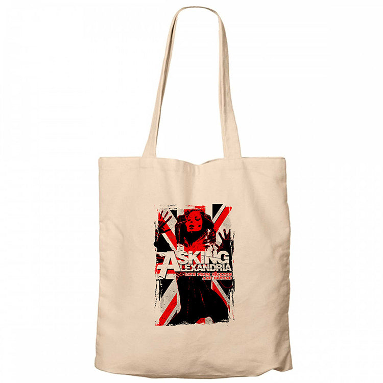 Asking Alexandria Live From Brixton And Beyond Siyah Fermuarlı Bez Çanta Gabardin
