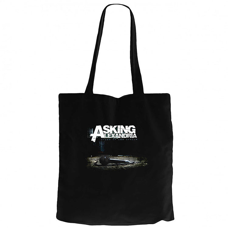 Asking Alexandria Stand Up And Screen Siyah Fermuarlı Bez Çanta Gabardin