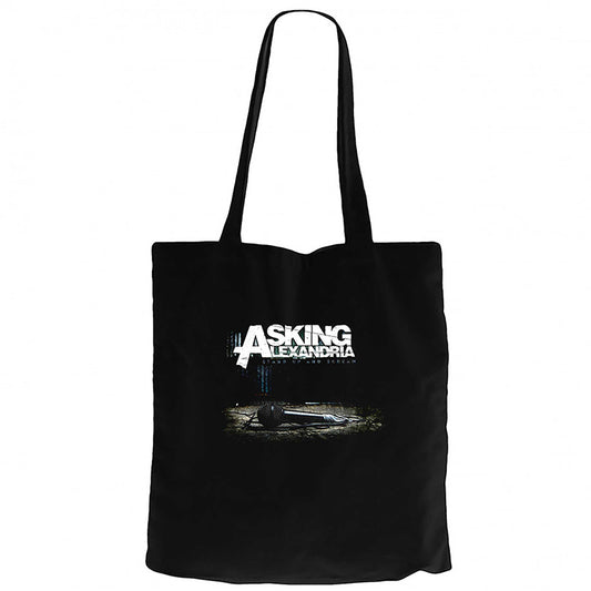 Asking Alexandria Stand Up And Screen Siyah Fermuarlı Bez Çanta Gabardin