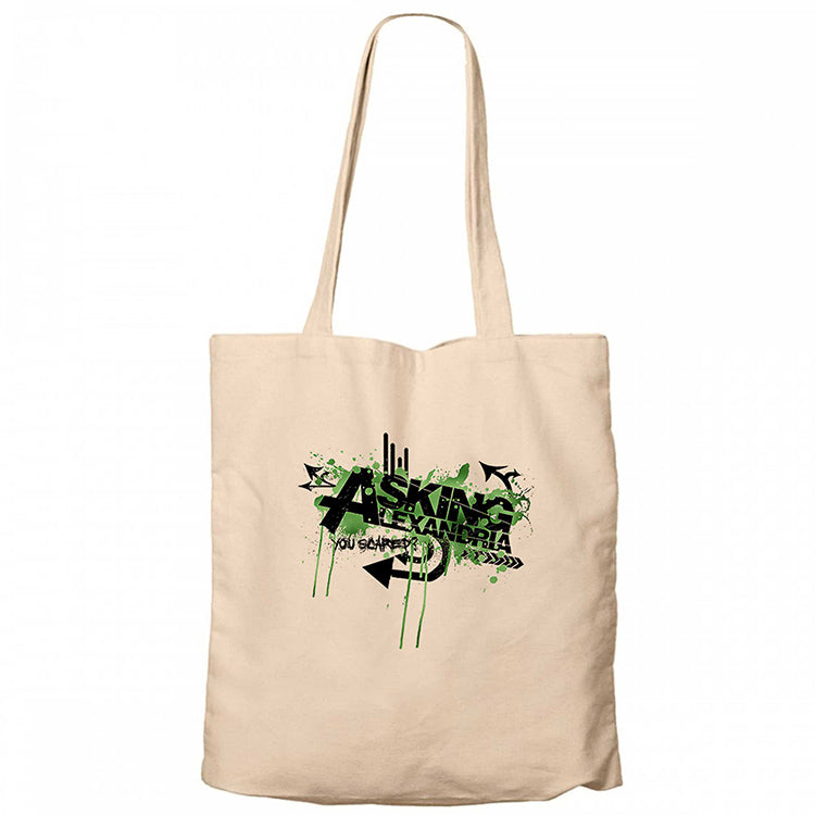Asking Alexandria You Scared Krem Fermuarlı Bez Çanta Gabardin