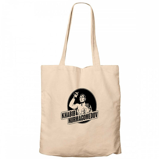 Khabib Nurmagomedov Krem Fermuarlı Bez Çanta Gabardin