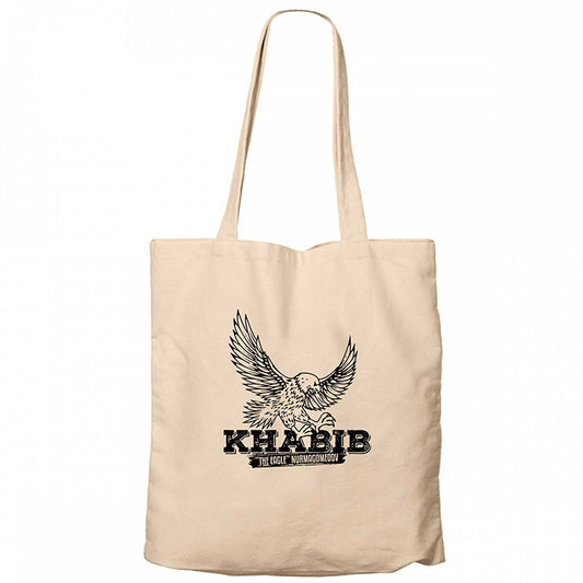 Khabib Kartal Krem Fermuarlı Bez Çanta Gabardin