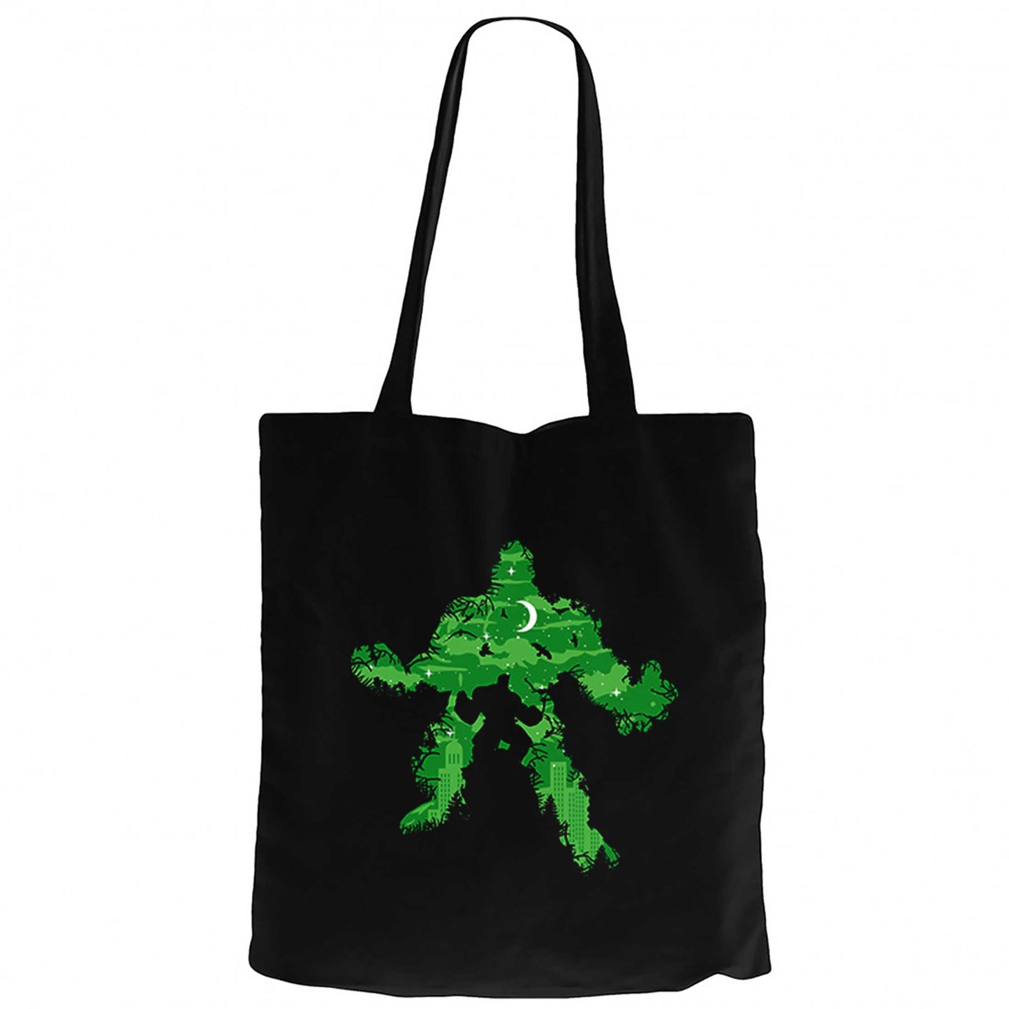 Hulk City Siyah Fermuarlı Bez Çanta Gabardin