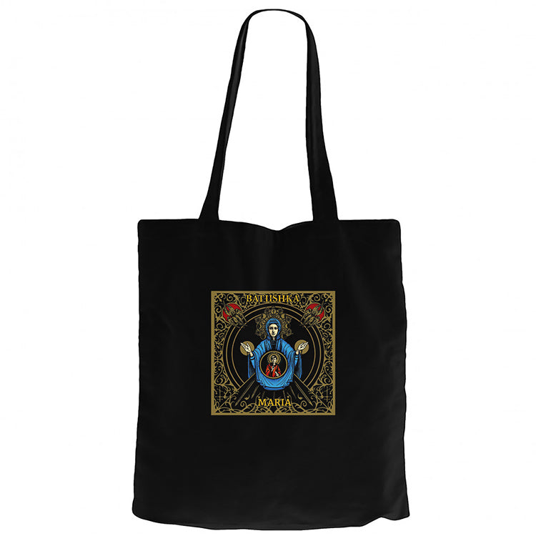 Batushka Raskol Design Siyah Fermuarlı Bez Çanta Gabardin