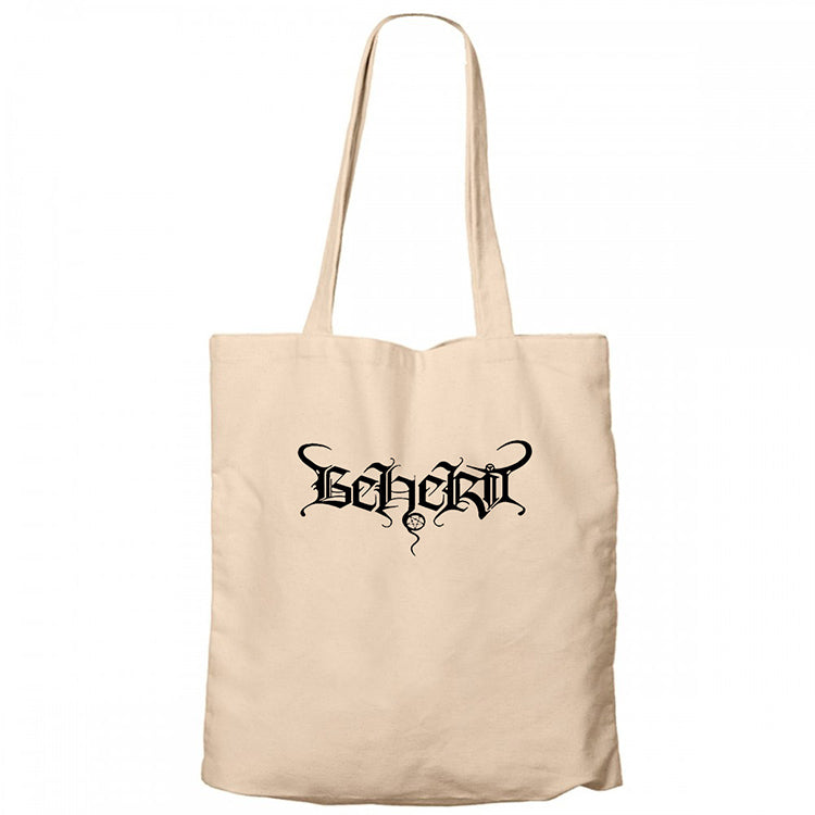 Beherit Logo Krem Fermuarlı Bez Çanta Gabardin