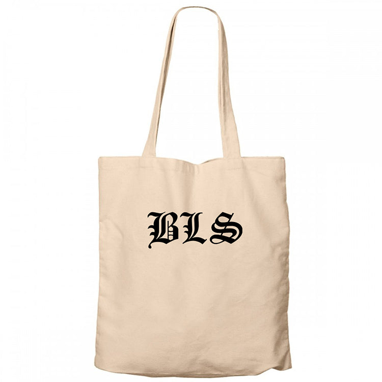 Black Label Society BLS Krem Fermuarlı Bez Çanta Gabardin