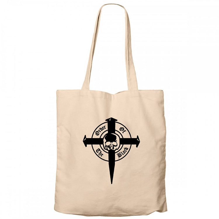 Black Label Society Order Of Black Skull Krem Fermuarlı Bez Çanta Gabardin