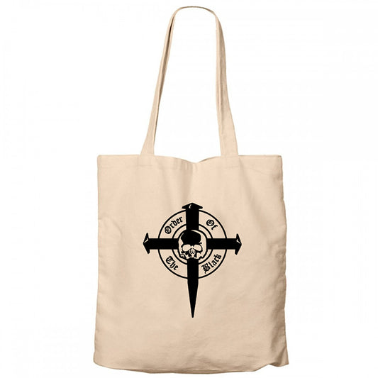 Black Label Society Order Of Black Skull Krem Fermuarlı Bez Çanta Gabardin