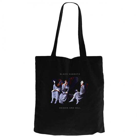 Black Sabbath Heaven and Hell Siyah Fermuarlı Bez Çanta Gabardin