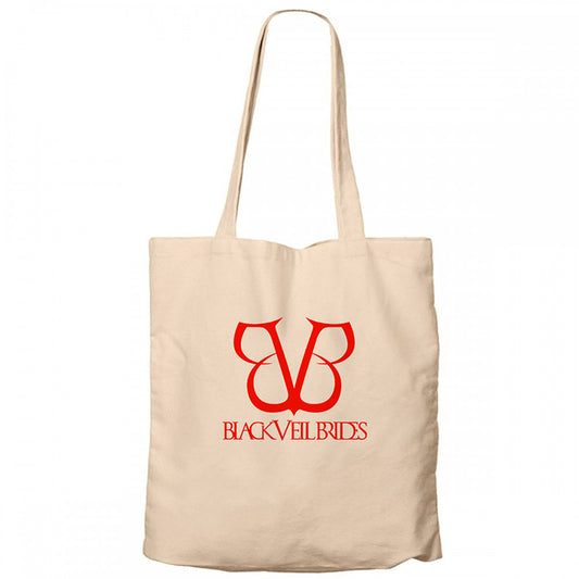 Black Veil Brides Band Logo Krem Fermuarlı Bez Çanta Gabardin