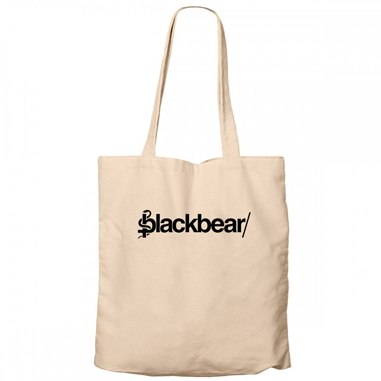 Blackbear Logo Krem Fermuarlı Bez Çanta Gabardin