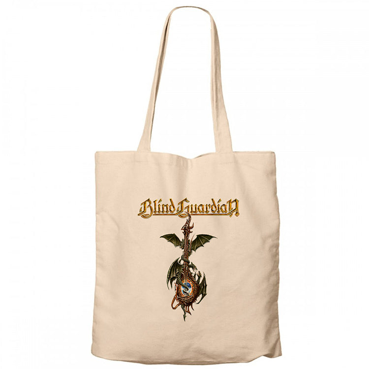 Blind Guardian Imaginations From the Other Side Krem Fermuarlı Bez Çanta Gabardin