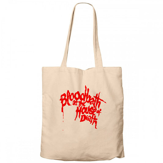 Bloodbath House Death Krem Fermuarlı Bez Çanta Gabardin