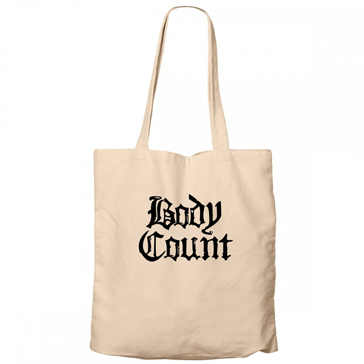 Body Count Merchandise Krem Fermuarlı Bez Çanta Gabardin
