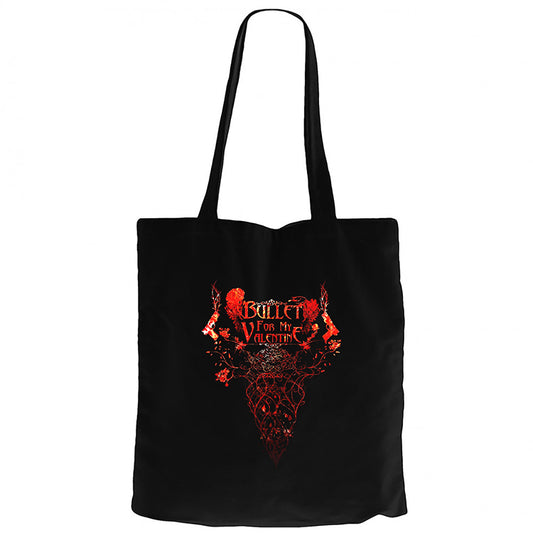 Bullet For My Valentine Rose Siyah Fermuarlı Bez Çanta Gabardin