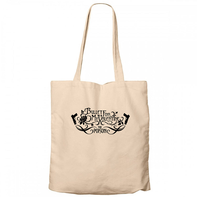 Bullet For My Valentine The Poison Album Krem Fermuarlı Bez Çanta Gabardin