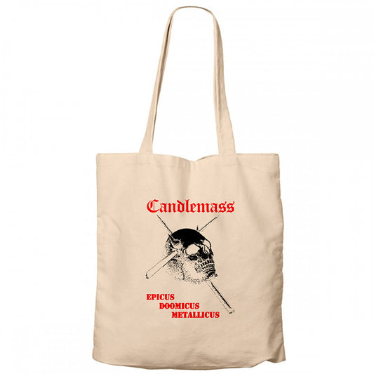 Candlemass Epicus Doomicus Metallicus Krem Fermuarlı Bez Çanta Gabardin