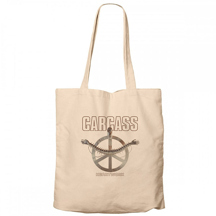 Carcass Heartwork Krem Fermuarlı Bez Çanta Gabardin