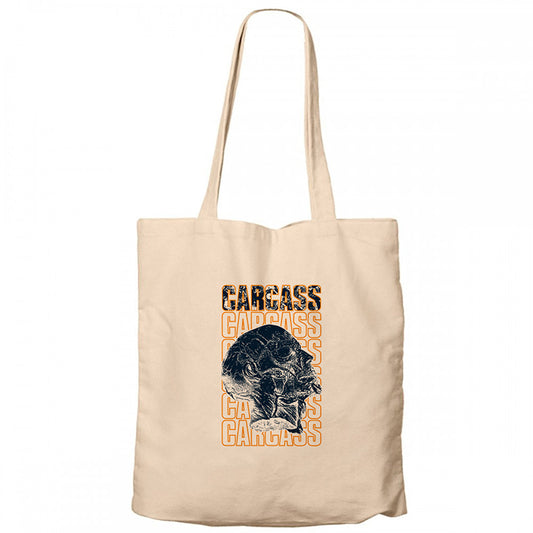 Carcass Human Krem Fermuarlı Bez Çanta Gabardin