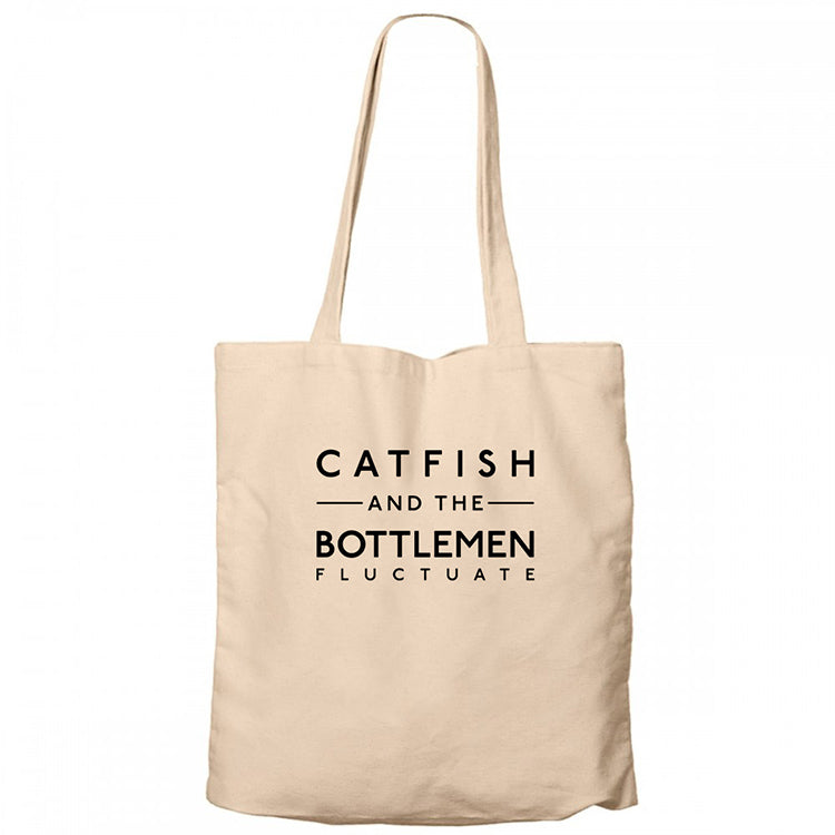 Catfish And The Bottlemen Type Krem Fermuarlı Bez Çanta Gabardin
