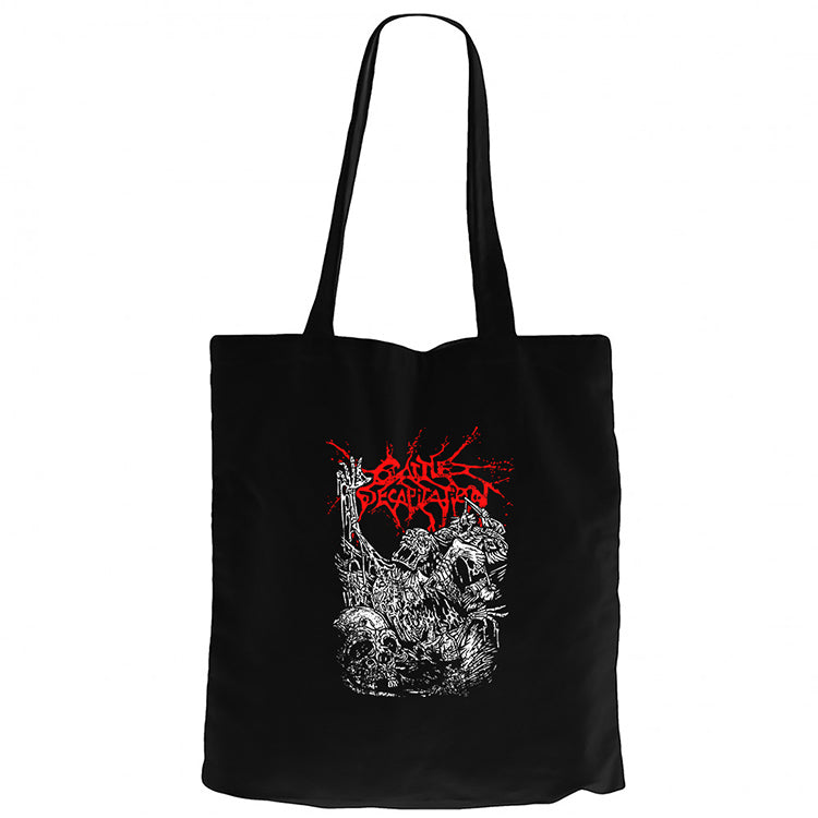 Cattle Decapitation Design Classic Siyah Fermuarlı Bez Çanta Gabardin