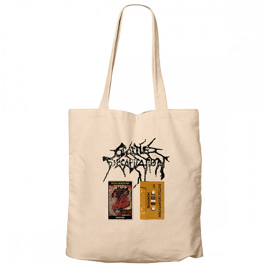 Cattle Decapitation Homovore Krem Fermuarlı Bez Çanta Gabardin