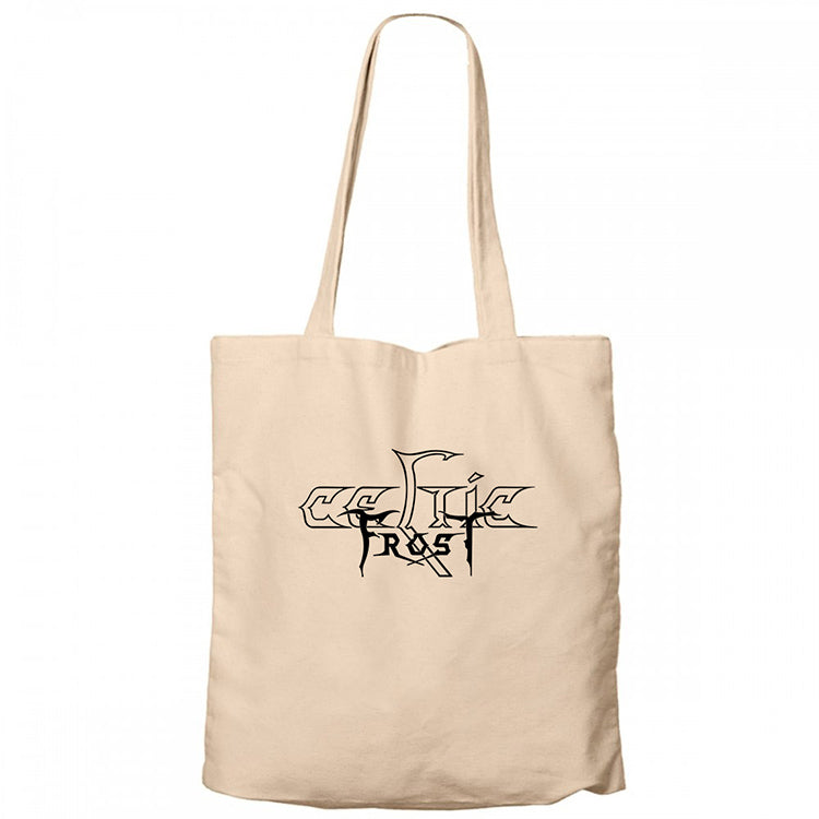 Celtic Frost Logo Krem Fermuarlı Bez Çanta Gabardin
