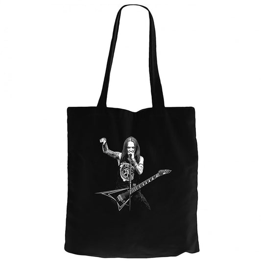 Children Of Bodom Alexi Laiho Siyah Fermuarlı Bez Çanta Gabardin
