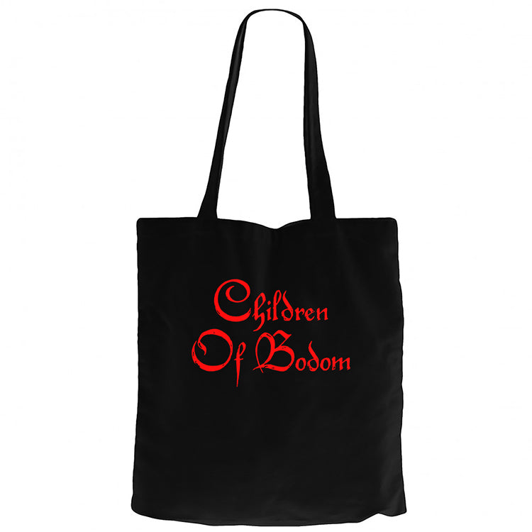 Children Of Bodom Yazı Siyah Fermuarlı Bez Çanta Gabardin