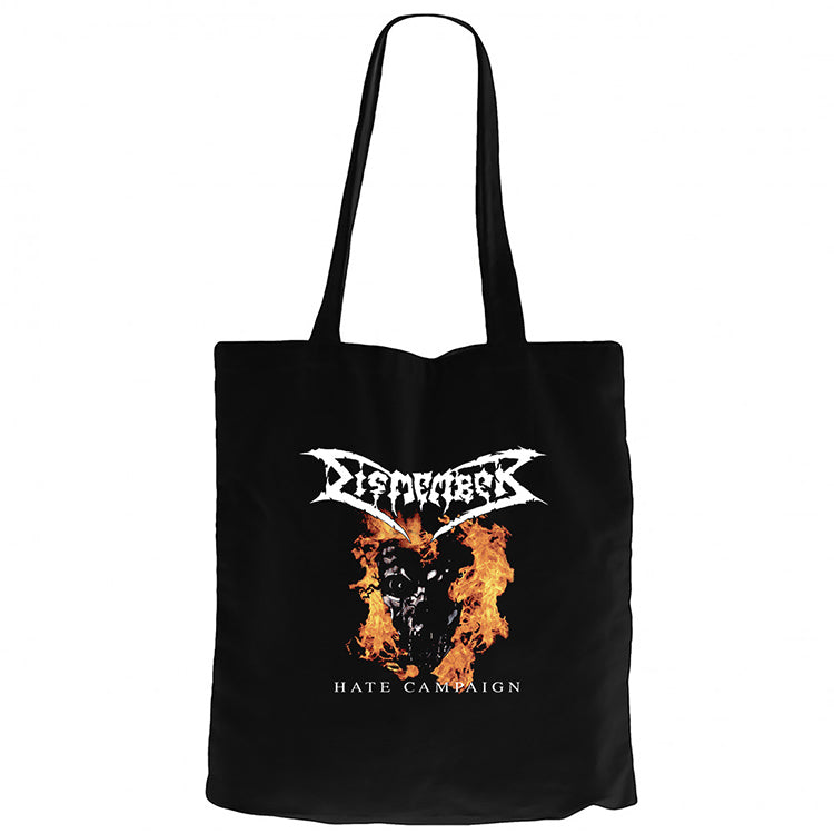 Dismember Hate Campaign Siyah Fermuarlı Bez Çanta Gabardin