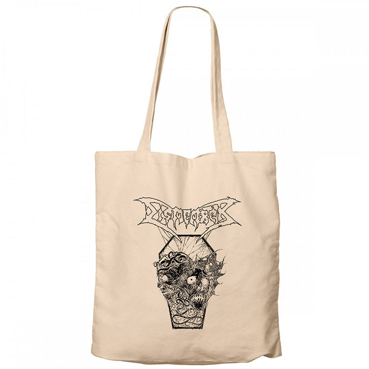 Dismember Skull Krem Fermuarlı Bez Çanta Gabardin
